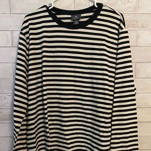 H&M Black and White Men’s Striped Shirt